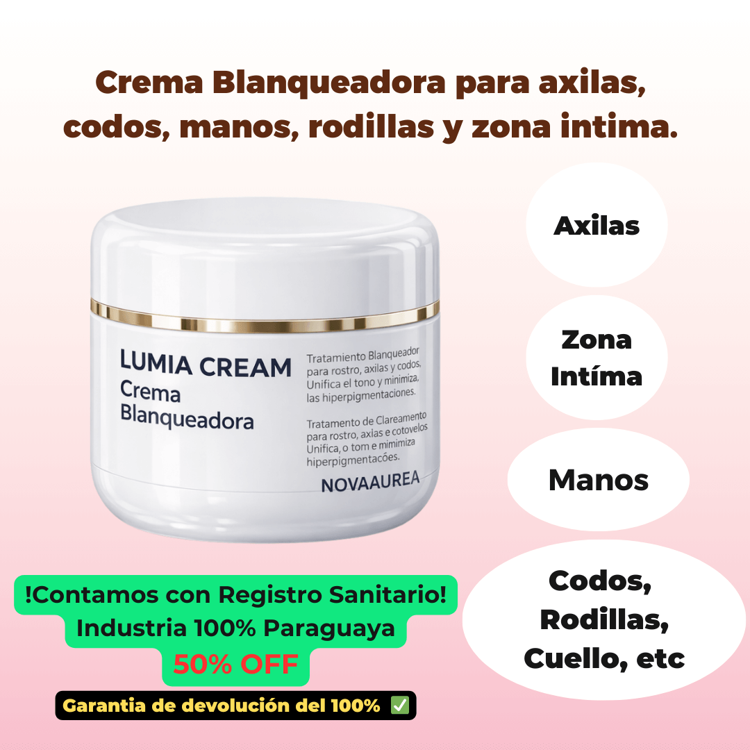 LUMIA CREAM - Crema Blanqueador de Zona Intima, Axilas, Rodillas, Codos y otras zonas