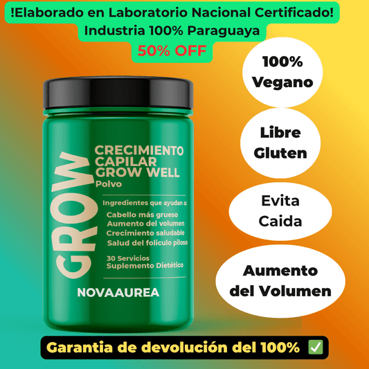 Grow Well Crecimiento Capilar para hombre y mujer: Polvo de Rápida Absorción