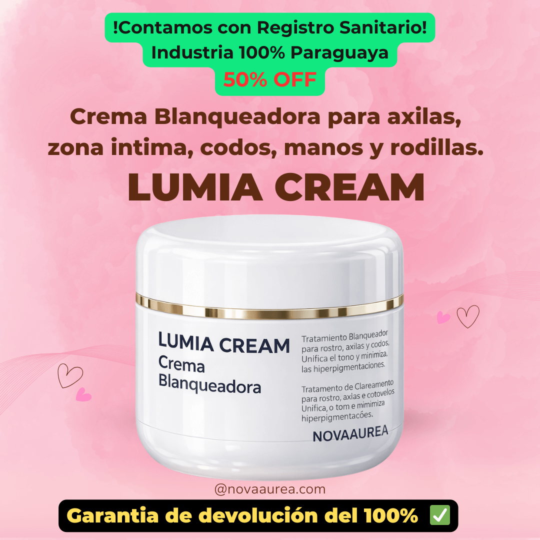 LUMIA CREAM - Crema Blanqueador de Zona Intima, Axilas, Rodillas, Codos y otras zonas